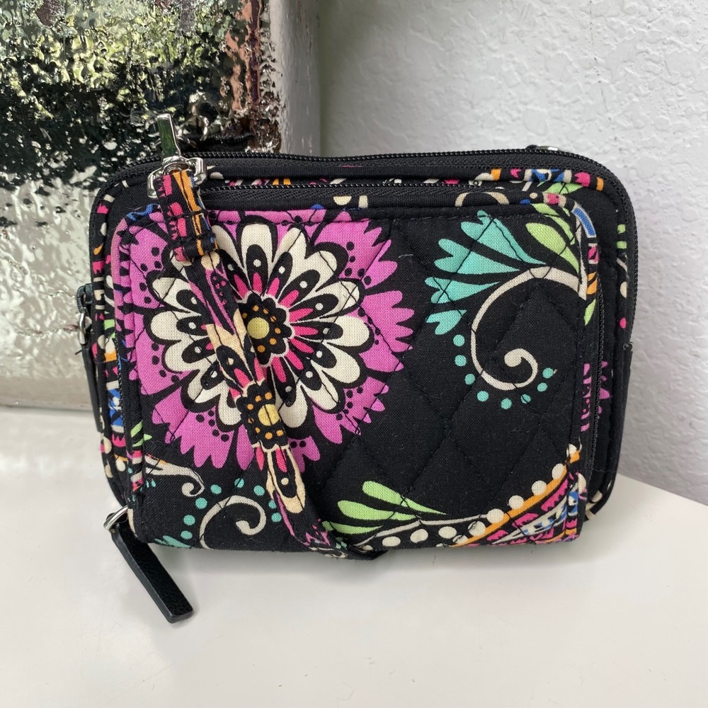 Vera Bradley On The Square Crossbody Wallet ID in Bandana Swirl Pattern